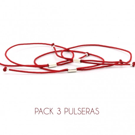 Hilo rojo tres pulseras