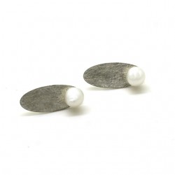 CARME- Pendientes de plata con perla